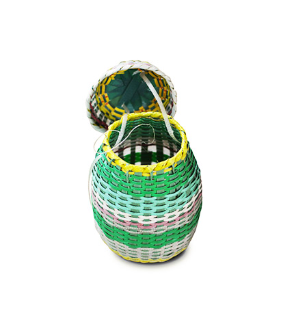 Hand-Woven Laundry Basket - Green