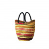Hand-Woven Shopping Basket - Multicolored