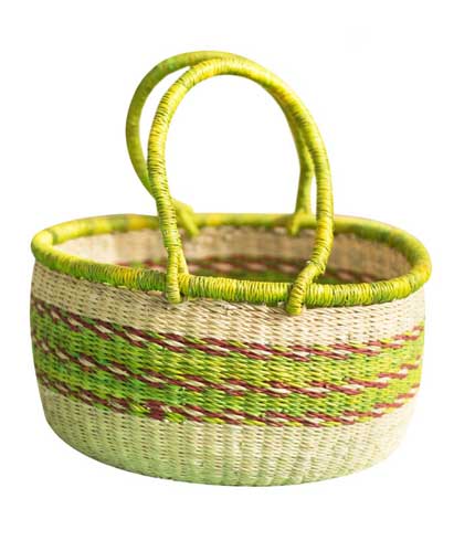 Lemon-Green Hand Woven Basket