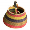 Stripped Hand Woven Basket - Multicoloured