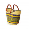 Multicolored Hand-Woven Shopping Basket