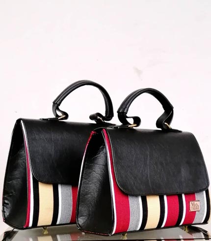 Red & Black Smock Design Handbag