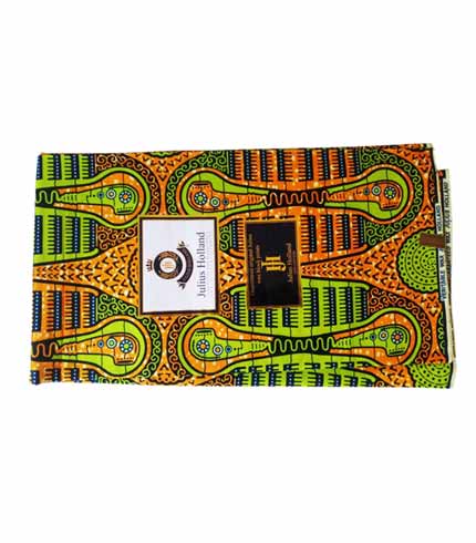 Julius Holland African Print Cloth - Orange & Green