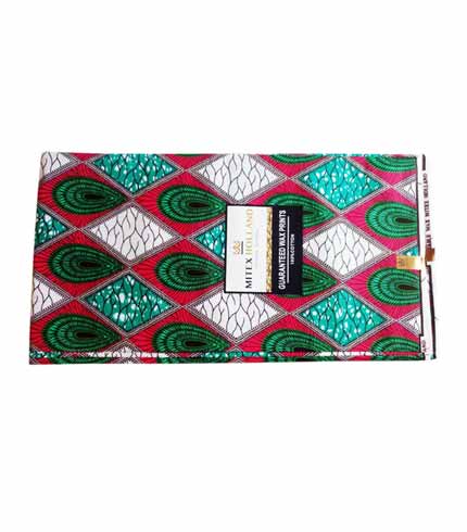 Mitex African Print Cloth - Pink & Green