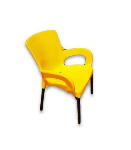 Mental leg plastic chair
