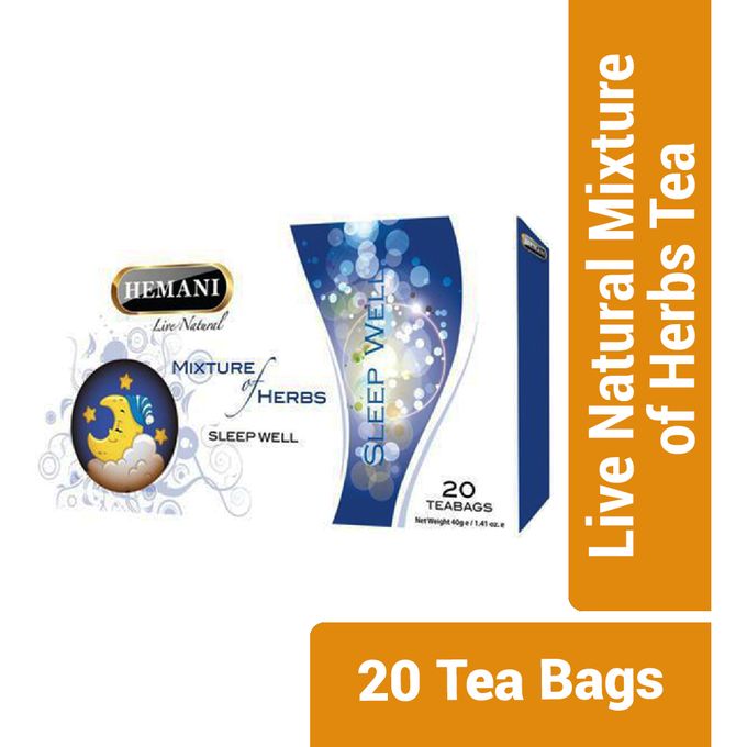 Hemani Live Natural Mixture of Herbs Tea - Sleep Well - 20 Tea Bags