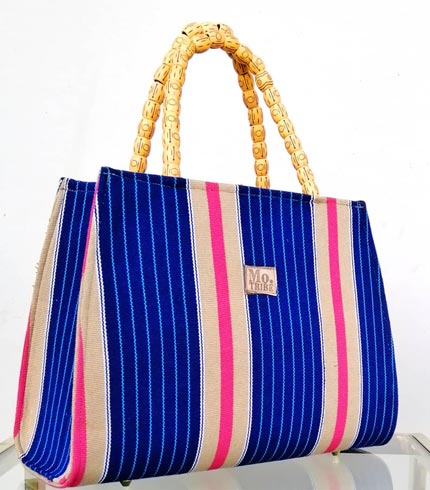 Blue & Cream Smock Design Bag