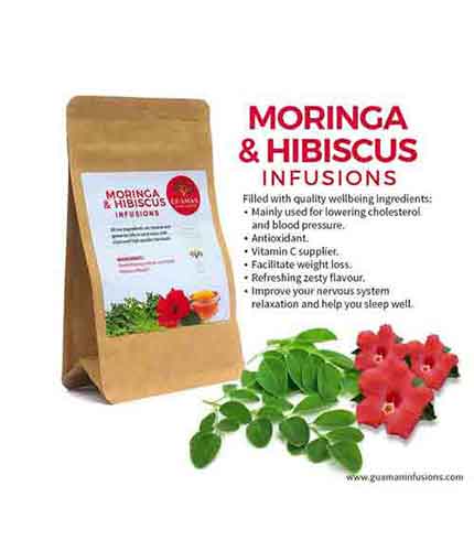 Moringa and hibiscus tea