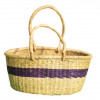 Hand Woven Basket - Violet Stripe