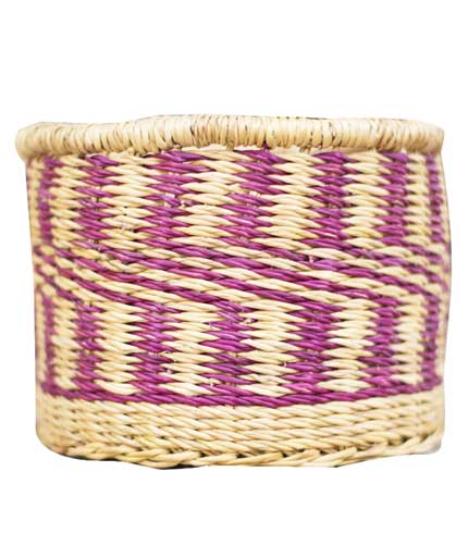 Straw Storage Basket - Purple Design