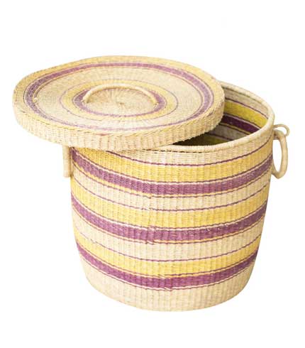 Straw Storage Basket - Yellow Design