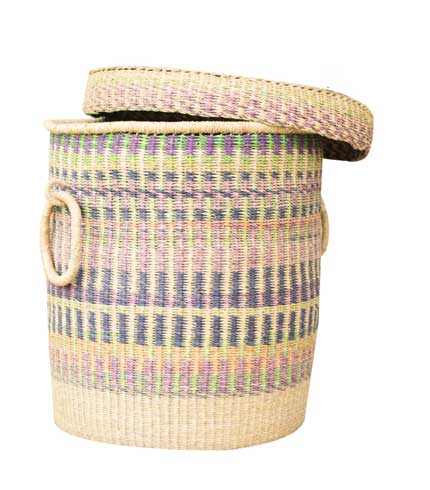 Straw Storage Basket - Multicoloured Design