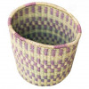 Hand Woven Basket - Green & Violet