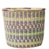 Hand Woven Basket - Green & Violet