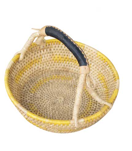 Hand Woven Basket - Yellow