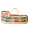 Hand Woven Basket - Green & Pink