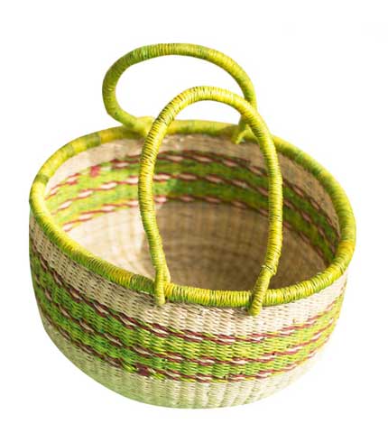 Lemon-Green Hand Woven Basket