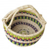 White & Blue Hand-Woven Basket
