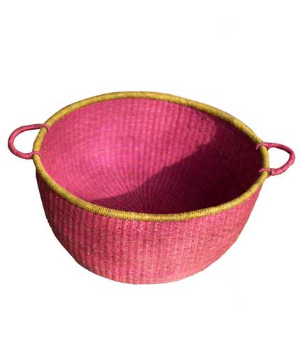Hand Woven Basket - Pink