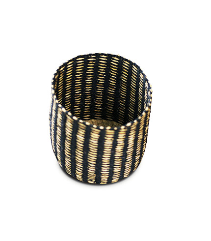 Hand-Woven Basket - Swamp Green and Natural Walnut