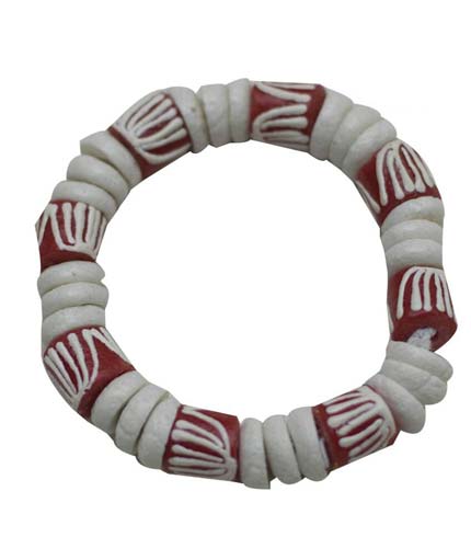 African Beaded Bracelet - White