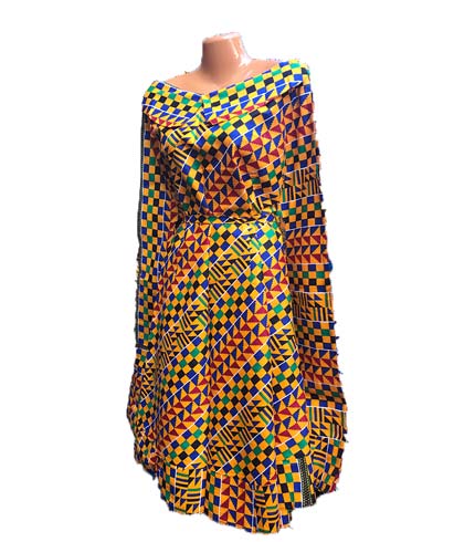 African Print Dress - Kente Design