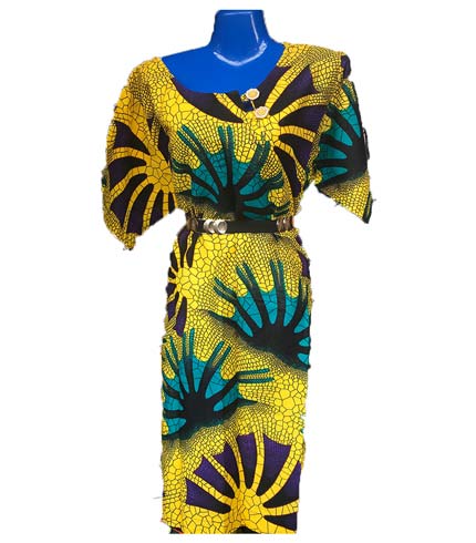 African Print Dress - Yellow Design