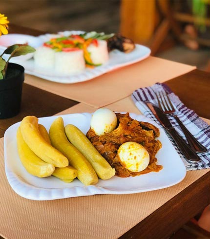 Plantain with Egg and Stew