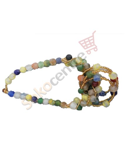 Multicoloured Beaded Necklace and Bracelet