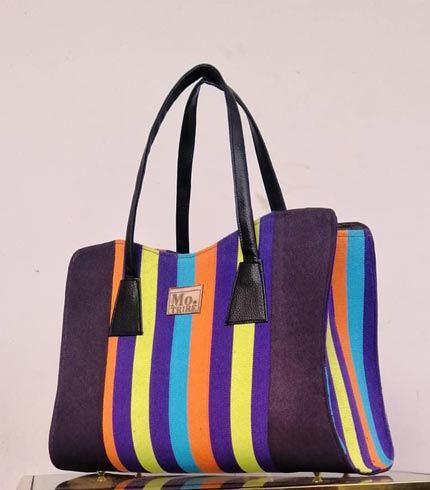 Multicolored Smock Design Handbag